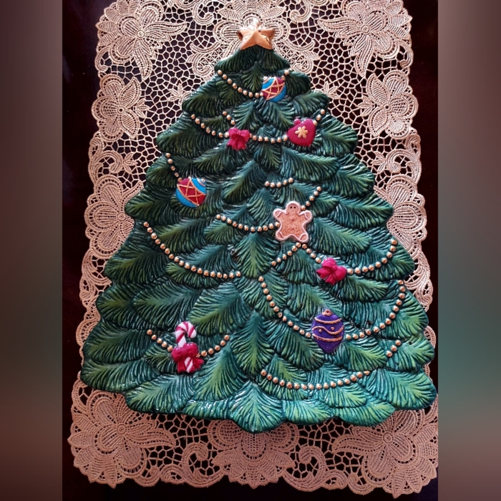 Whole Homes Christmas tree platter.